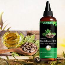 冷压牙买加黑蓖麻油 4 液体盎司 | 玻璃瓶 | 睫毛刷 | 100% 纯天然 | 优质基底油 | 适用于头发、睫毛和眉毛 | 头发和身体 - Castor oil - 查看 6