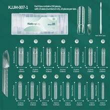 nailpop Long 5D Dual Form For Reverse French, Embeddable Ultra-Thin Seamless Pre-Cut Nail Forms With Gel Scoop, Magic Caps Zone French Square Nail Dual Form For Beginners & Pros Builder Nai Gel Acrylic Tools, 15 Sizes, 150Pcs/Box - Clear - View 10