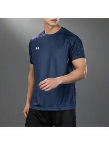 Under Armour Unisex Spring 2026 New Football Training Sports Running Fitness Breathable Short Sleeve T-Shirt 24500509-408 - Blue - View 2
