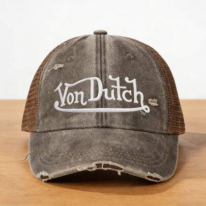 Yon Dutch Vintage Distressed Embroidered Baseball Cap, Suitable For All Seasons, Soft And Adjustable Golf Cap, Unisex Baseball Cap, Breathable Sun-Protective Fishing Cap.
