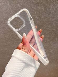 Splicing Minimalist Contrast Color Edge White Phone Case Compatible With IPhone 17 Pro Max/17 Pro/17/16 Pro Max/16/16 Pro/16 Plus/15/15 Pro Max/15 Pro/15 Plus/11/12/13/14 Pro Max/12 Pro/12 Pro Max/13 Pro/13 Pro Max/14 Pro/14 Pro Max/14 Plus, Soft Shell, Minimalist & Creative - White - View 12