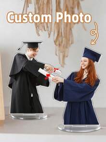 1/2/4 piezas Soporte de acrílico personalizable - Peinado, ropa, nombre, fecha de graduación, fondo personalizables, decoración del hogar y regalo único, adecuado para graduados, cumpleaños, aniversarios, Día de San Valentín, Día de la Madre, Día del Niño, Día del Padre, ceremonias de graduación, bodas, inauguraciones de casas - Multicolor - Ver 2