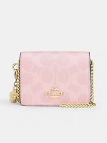 Coach Women's Small Chain Crossbody Bag, Mini Handbag Shoulder Bag - Pink - View 5