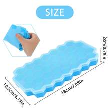 1pc 37-Cavity Hexagon Silicone Ice Cube Tray, Soft & Durable Ice Mold, Easy Release, Suitable For Whiskey, Cocktails, Soft Drinks, Essential Kitchen Item, Mother's Day Gifts, Items For Mom, Baking Supplies - Multicolor - View 2