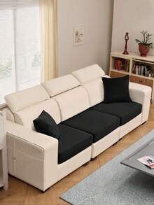 Bộ đệm ghế sofa nhung đen bạc họa tiết cáo và vỏ gối, đệm sofa co giãn hiện đại tối giản dùng được cả bốn mùa, chống trầy xước, chống trượt, chống bụi, có thể giặt máy, phù hợp cho phòng khách, phòng ngủ, phòng học. Vỏ gối không bao gồm ruột gối. - màu đen - Xem 4