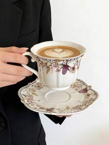 一套欧式复古镀金下午茶/咖啡杯碟，乔迁/生日礼物，咖啡/茶具 - 彩色 - 查看 11