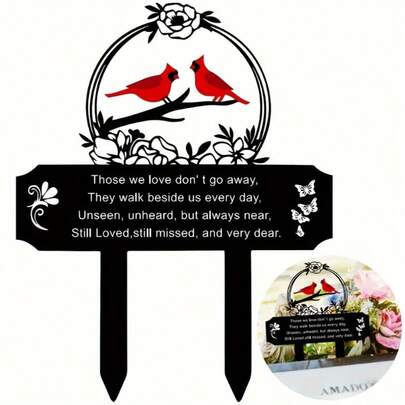 Waterproof Memorial Cross Garden Stake - Durable Acrylic Memorial Plaque For Cemetery Gravesites, Waterproof Sympathy Marker - Outdoor Yard Decor To Commemorate Loved Ones