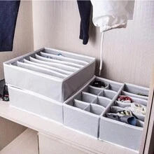 1件/4件/6件收納盒，不織布抽屜收納器，適用於居家抽屜收納。適合整理4件套、襪子和內衣。無蓋收納盒有多種款式可選。非常適合作為節日禮物、母親節送給朋友的禮物，也適用於宿舍和學校，居家整理與整潔收納。 - 米色 - 查看 6