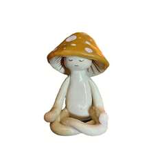 Cute Meditating Yoga Mushroom Resin Ornament - New Meditation Mushroom a - View 5