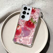 1个全新简约草莓图案防震透明TPU保护壳，兼容Galaxy S25 Plus/Galaxy S25 Ultra/Galaxy Note20/Galaxy A52 5G/Galaxy S23 Ultra/Galaxy S22/ 13C 4G/Galaxy A35/Galaxy/SAM/Honor/Note13pro/S23 Ultra/S24 Ultra/S25/A56等型号 - 無色 - 查看 3