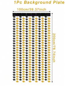 1 chiếc rèm tua rua vàng óng ánh thiết kế mũ tốt nghiệp năm 2026, trang trí tiệc tốt nghiệp năm 2026, phông nền tiệc lễ hội, trang trí nhà cửa, trang trí phòng, phông nền chụp ảnh, phụ kiện tiệc tốt nghiệp, trang trí tiệc tốt nghiệp, đồ dùng tiệc tốt nghiệp, quà tặng tốt nghiệp, trang trí tốt nghiệp - vàng đen - Xem 5