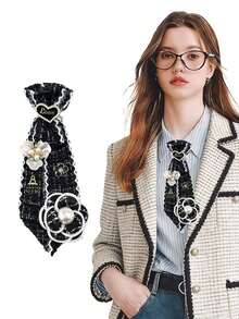 Adjustable Black Elastic Necktie. Fashionable And Versatile, Simple And Casual, Suitable For Academic, JK Uniform, And Professional Shirt Occasions. Suitable For Both Men And Women, Can Be Paired With School Uniforms. Also Especially Suitable For Men's Business Occasions. - Tie 4 - View 11