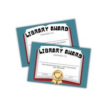Library Award Certificate 30 unidades de 6 x 9 pulgadas Librarian Bookworm para bibliotecario la mayoría de las páginas leídas con lente de lectura de fin de año libro de reconocimiento de - como en la foto - Ver 1