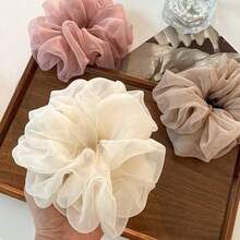 5 chiếc dây buộc tóc bằng vải organza cỡ lớn, kiểu dáng thanh lịch với họa tiết hoa nhỏ. - Nhiều màu - Xem 5