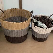 Cesta de lavandería plegable portátil, cesta de almacenamiento de juguetes estilo ratán tejido, cestas de mimbre - 4 - Ver 2