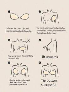 1对女士硅胶文胸，无肩带硅胶文胸，女士硅胶聚拢文胸垫，款式多样，适合婚礼穿着，带乳贴，透气防水文胸 - 多色 - 查看 11