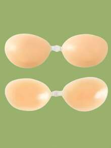 1对女士硅胶文胸，无肩带硅胶文胸，女士硅胶聚拢文胸垫，款式多样，适合婚礼穿着，带乳贴，透气防水文胸 - 多色 - 查看 13