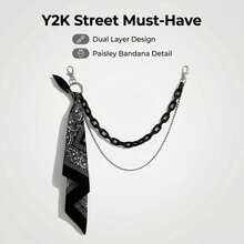 1pc Hiphop Pants Chain Accessory, Fluorescent Resin Pants Chain, Cashew Flower Scarf Waist Chain - Multicolor - View 4