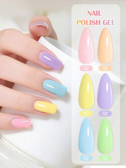 peacecolor 1 Botella de 10ml de Esmalte de Uñas en Serie de Color Macaron, Esmalte de Uñas de Gel UV LED de Botella de Vidrio Remojable, Adecuado para Principiantes Uso Casero DIY Manicura Salón, Regalo de Cuidado de Uñas para Mujeres