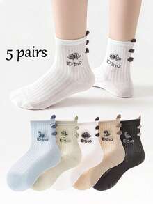 5 đôi tất trẻ em hình khủng long hoạt hình mới năm 2026, tất lưới mỏng thoáng khí, tất cho bé trai và bé gái, tất cho em bé - Nhiều màu - Xem 12