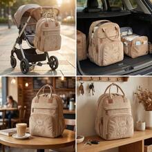 Large Capacity Multifunctional Diaper Bag Backpack, Suitable For Dads And Moms, 16 Pockets, Pacifier Case, Extra-Large Unisex Diaper Bag For Travel - Multicolor - View 1