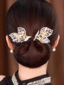 1个高品质闪亮水晶叶子发夹，适用于丸子头、半丸子头等发型，适合晚宴、婚礼、舞会、母亲节等场合，可作为送给妈妈或伴娘的礼物（金色、蓝色、黑色），可轻松打造丸子头，法式优雅丸子头造型夹，防滑发饰，春夏丸子头装饰，水钻花朵发夹，适合节日和旅行。 - 彩色 - 查看 8