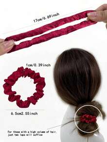 3pcs/Set Minimalist Chic Solid Color & Leopard Floral Hair Scrunchies, Versatile Ponytail Holder Hair Accessories, Multi-Color Fashion Headwear For Women Holiday Accessories Hair Elastics Hair Rubber Bands Hair Rope,Festival,Party - Multicolor - View 2