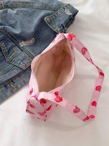 Túi đeo vai thời trang, đa năng, màu trơn, họa tiết hoa mới, kiểu dáng baguette nhỏ vuông tối giản dành cho nữ. - Hồng - Xem 9