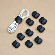 10个装数据线整理扣耳机充电线整理器缠绕收纳扣简约多功能缠绕扣 - 黑色 - 查看 1