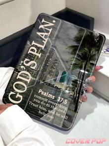城市建筑与标语图案平板电脑保护套，兼容 iPad Air 11 英寸 M3 2025 / M2 2024、Air 第五代 2022、(A16) 11 英寸第十一代 2025，兼容三星 Galaxy Tab、Kindle Paperwhite 第十二代 2024，透明背壳，时尚图案保护套，支持自动睡眠/唤醒功能，气囊保护，适合作为礼物和办公用品。 - 彩色 - 查看 2