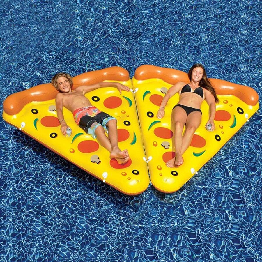 Ins Fashion Pizza Inflatable Float Bed, Swimming Pool Floating Toy, Adult Leisure Floating Raft, Must-Have For Summer Vacation Photo Shoots Prepare - C - View 1