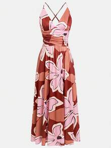 Vestido largo elegante y de moda para mujer de SUNSTORY, con ajuste ceñido, estiloso y con caída fluida y romántica, adecuado para vacaciones, ir al trabajo, citas, fiestas, exposiciones de arte, playa, salidas diarias, festivales de música, carnaval - Rojo - Ver 6