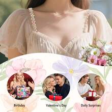 2Pairs Floral Bra Straps For Women Removable Invisible Decorative Cute Flower Lace Strap Replacement Non Slip Bra Strap - Hồng - Xem 6