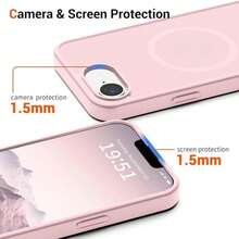 Magnetic Magsafe Wireless Charging Protective Case For IPhone 17 E, 16, 15, 14, 13, 12, 11, 17 Pro Max, 15 Plus, Semi-Transparent Matte Back Cover - Pink - View 3