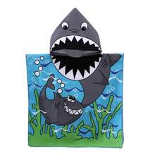 Yue Ye 1 pieza Toalla de baño con capucha de dibujos animados, tamaño 60cm*120cm, adecuada para hombres, mujeres y niños, bata de baño de fibra de poliéster, pequeña capa de baño para niños, toalla de playa de secado rápido, lindo albornoz de natación con dibujos animados para bebés, regalo de baño - Multicolor - Ver 11
