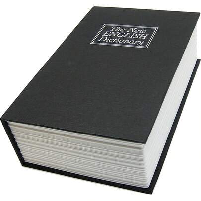 字典伪装保险箱，带锁和两把钥匙，仿书本造型，可用于隐藏现金、珠宝、护照或其他贵重物品