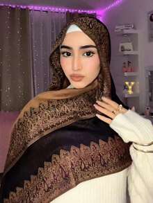 1pc Women's Bohemian Style Vintage Paisley Jacquard Pashmina Scarf, Casual Elegant Autumn/Winter Shawl Wrap, Suitable For Daily Wear,,Mother's Day - Màu xanh hải quân - Xem 9