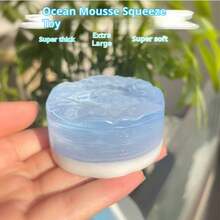 1pc Best-Selling Transparent Blue Mochi Squishy Toy - Desktop Decor And Stress Relief Toy - Multicolor - View 12