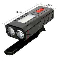 Super Bright Dual LED Bike Headlight, USB Charging Waterproof Bicycle Light with Side Warning Lamp & Power Indicator, Cycling Safety Equipment for Mountain & Road Bikes - Negro - Ver 4