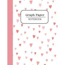 Pink Graph paper notebook: Pink hearts cover graph paper notebook - como en la foto - Ver 2