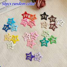 50/100pcs Y2K Star Hair Clips - Hollow Cute Metal Non-Slip Star Bangs Clips, Pastel & Neon Color Pointed Design, Suitable For Women Daily Hairstyles, Ponytail, Bun, Chignon - Color Mixing - View 13