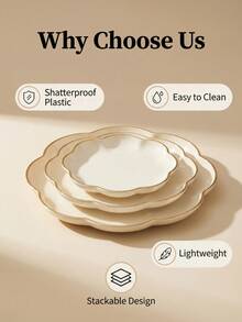 1pc/Set Floral Design Tray, Candy Dish, Snack Plate, Cosmetic Organizer - White - View 8