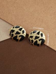 Anting-anting Vintage Motif Leopard Aneka Warna Desain Unik Minimalis Modis Elegan - Motif Leopard 1 - View 4