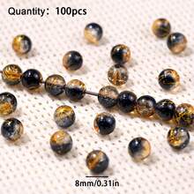 Hạt thủy tinh nứt có vân đẹp mắt, kích thước 8/10mm, nguyên liệu làm đồ trang sức thủ công DIY. - những hạt cườm đứt rời - Xem 17