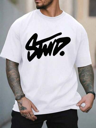 1 Pcs"STWD" T-Shirt| Casual Comfortable Pure Cotton T Shirt For Men