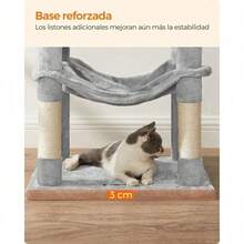 Árbol Para Gatos Con 4 Postes Rascadores Color Gris - Gris - Ver 8