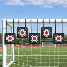 1 set Cible d'entraînement de football réglable, disque cible à accrocher avec bande autoagrippante pour la pratique du tir, équipement d'entraînement de soccer, accessoires de cadre de but, accessoires de tir au hockey - Multicolore - Voir 4