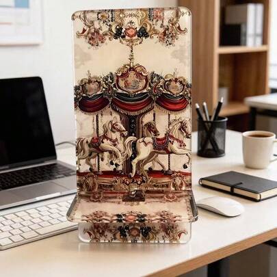 Giá đỡ điện thoại kiểu xoay tròn bằng acrylic kích thước 5.5*2.7 inch, giá đỡ để bàn bằng tấm trong suốt sáng tạo dành cho điện thoại thông minh và máy tính bảng.