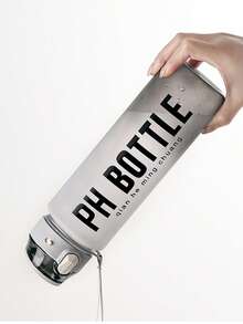 Bouteille de sport portable de haute qualité, finition mate dégradée, bouteille d'eau en plastique de 1000 ml pour le fitness et les activités de plein air - Gris - Voir 6