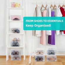 kilofly 15 Smart Storage Containers Foldable Clear Shoe Box Set - claro - Ver 7